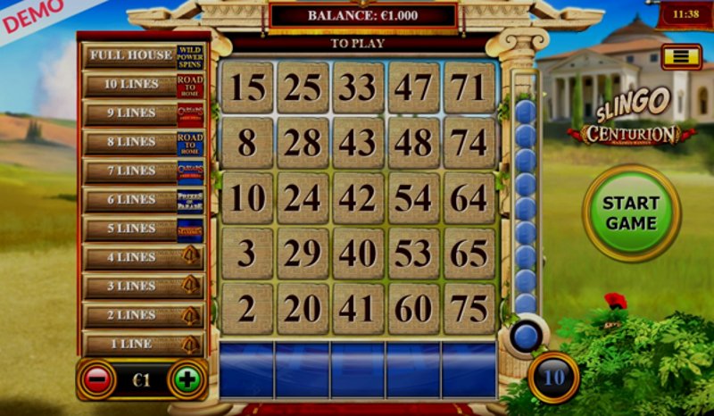 Play Slingo Centurion by Slingo at 1Win Casino