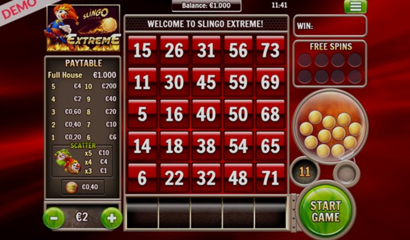 Play Slingo Extreme in Vietnam at 1Win Casino