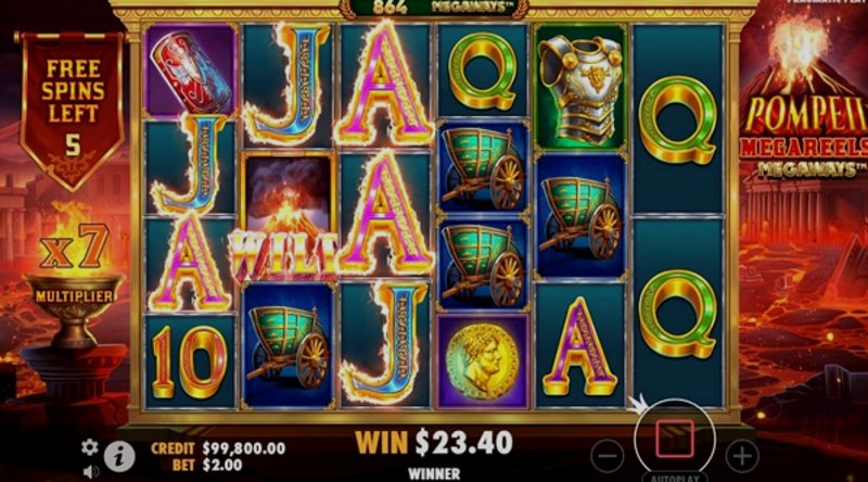 Play Pompeii Megareels Megaways by Pragmatic at 1Win Casino