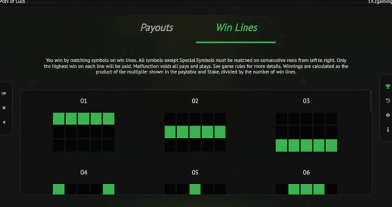 Play Pots of Luck by 1x2gaming at 1Win Casino