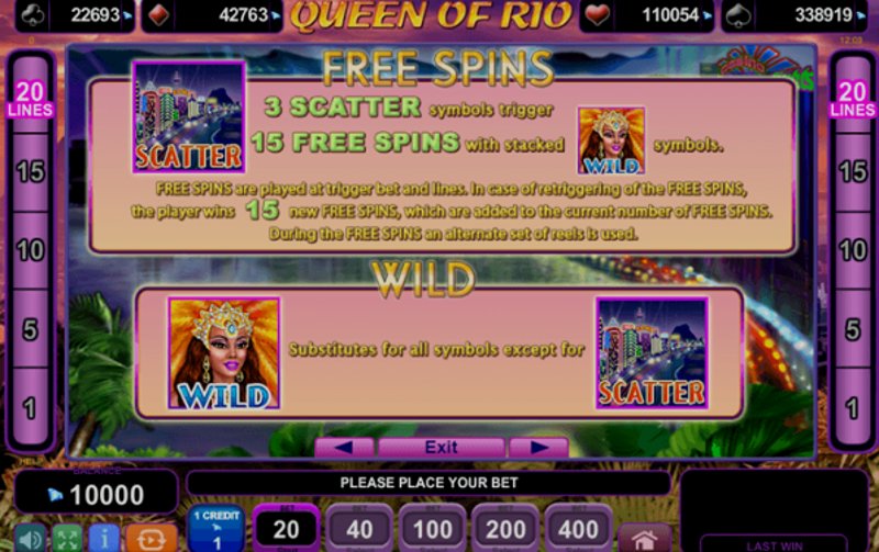 Play Queen of Rio by Amusnet at 1Win Casino