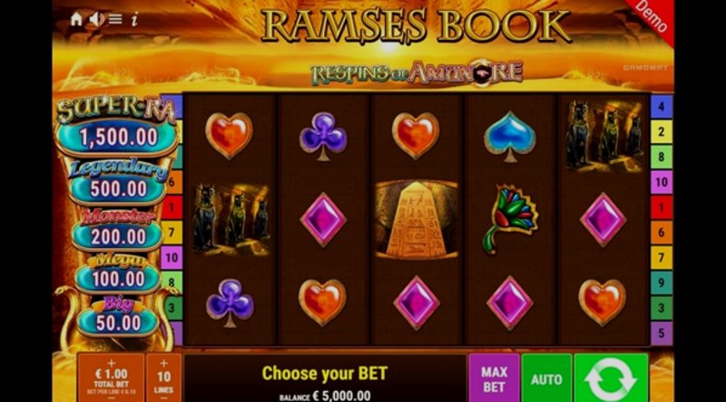 Play Ramses Book Respins of Amun Re by Gamomat Premium at 1Win Casino