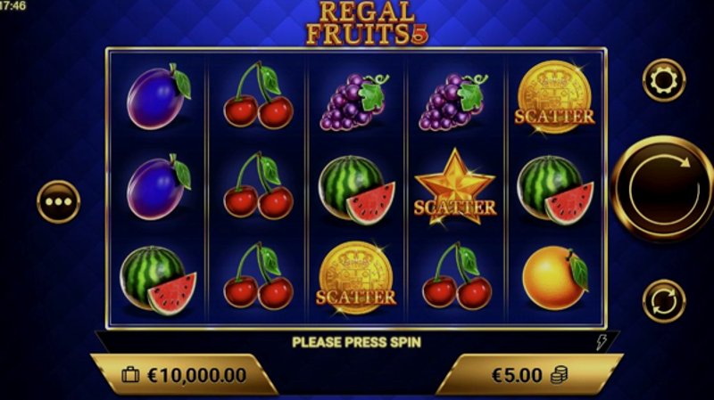 Play Regal Fruits 5 by Amigogaming at 1Win Casino