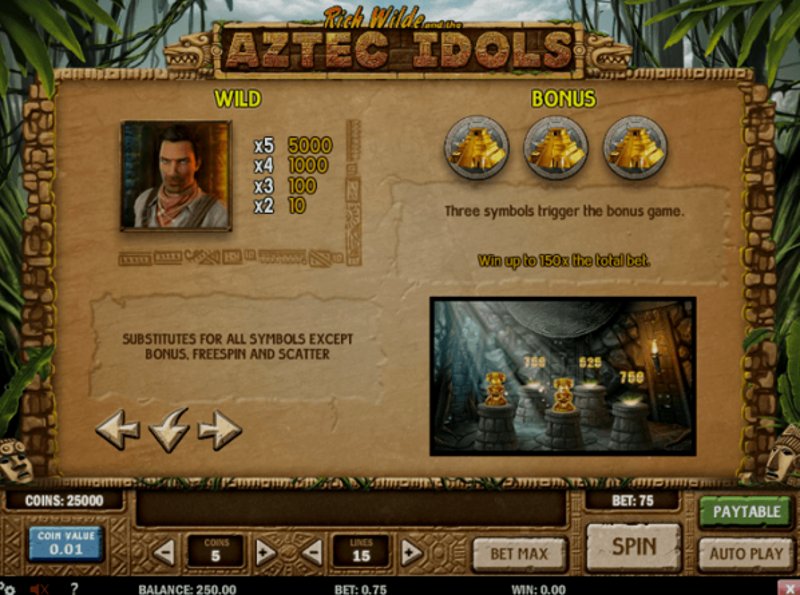 Play Aztec Idols by Playn Go at 1Win Casino