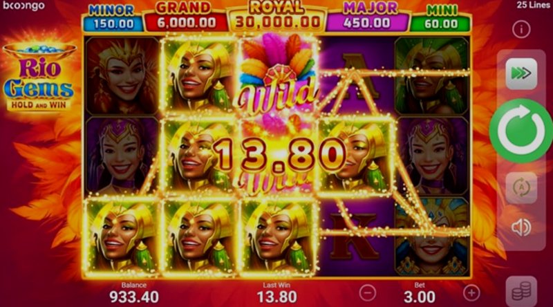 Play Rio Gems by 3 Oaks Gaming at 1Win Casino