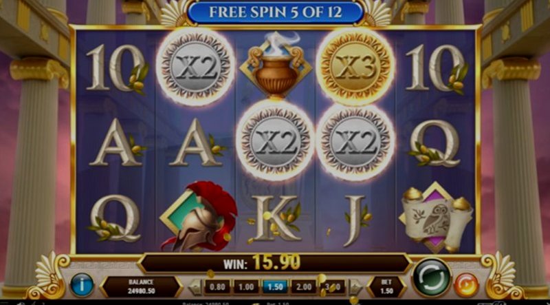 Play Rise of Athena by Playn Go at 1Win Casino