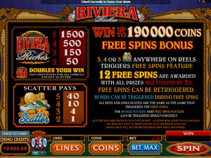 Play Riviera Riches by Games Global at 1Win Casino