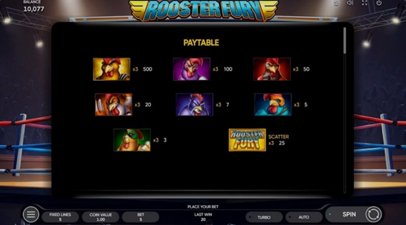 Play Rooster Fury by Endorphina at 1Win Casino