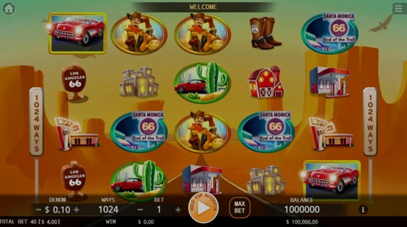 Play Route 66 by Kaga at 1Win Casino