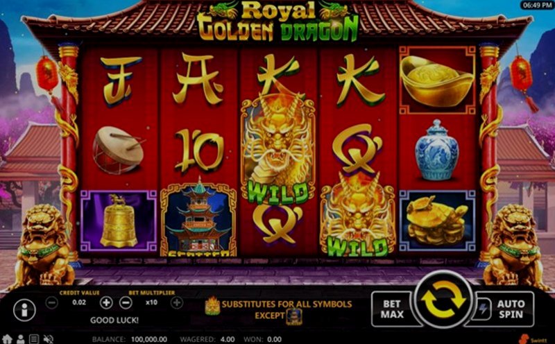 Play Royal Golden Dragon by Swintt at 1Win Casino