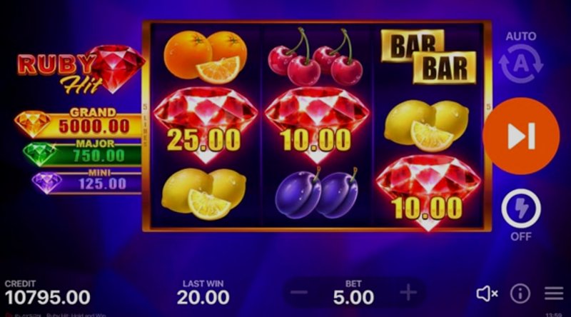 Play Ruby Hit: Hold and Win by Playson at 1Win Casino