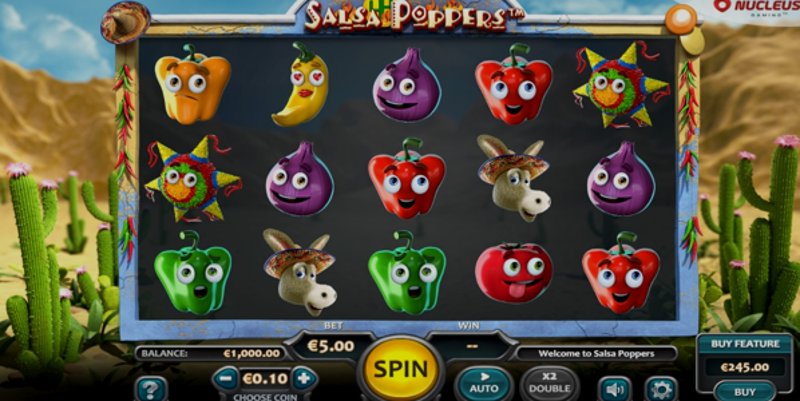 Play Salsa Poppers by Nucleus Gaming at 1Win Casino