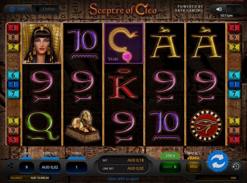 Play Sceptre of Cleo by Bluehorn at 1Win Casino