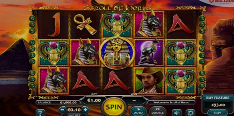 Play Scroll of Horus by Nucleus Gaming at 1Win Casino