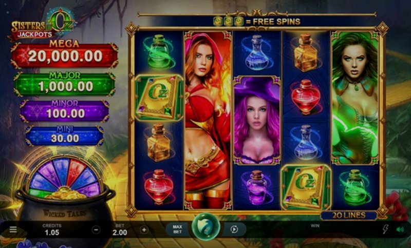 Play Sisters of Oz Jackpots by Games Global at 1Win Casino