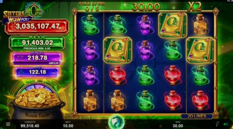 Play Sisters of Oz WOWPOT by Games Global at 1Win Casino