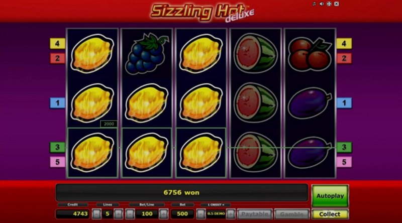 Play Sizzling Hot deluxe by Novomatic at 1Win Casino