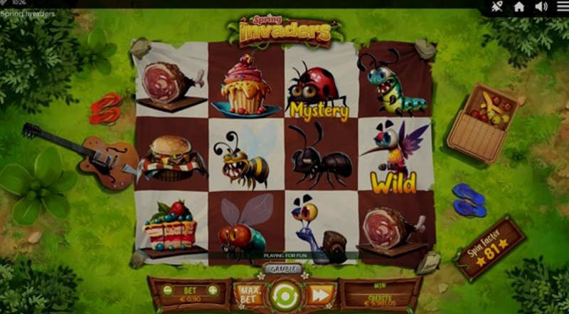 Play Spring Invaders by Spinmatic at 1Win Casino