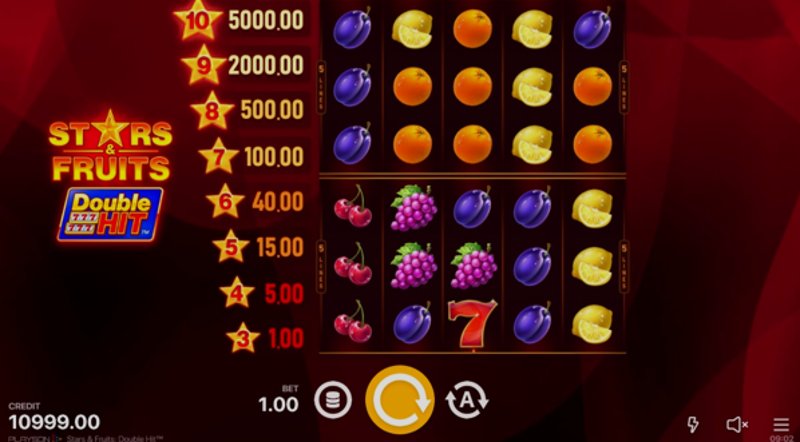 Play Stars & Fruits: Double Hit by Playson at 1Win Casino