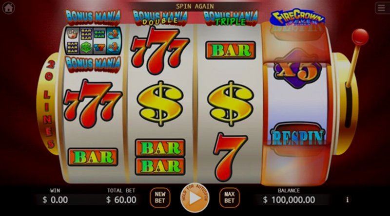 Play Bonus Mania by Kaga at 1Win Casino