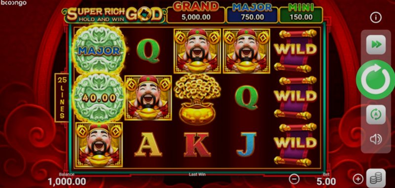 Play Super Rich God by 3 Oaks Gaming at 1Win Casino