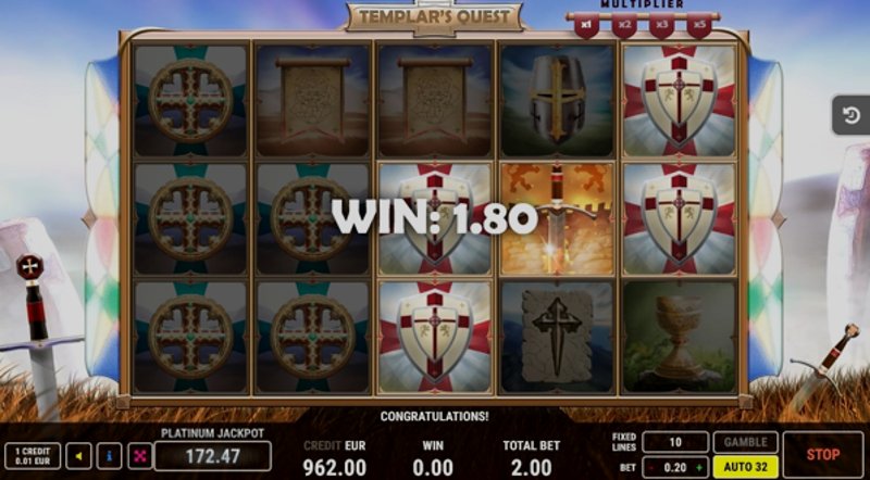 Play Templars Quest by Fazi at 1Win Casino