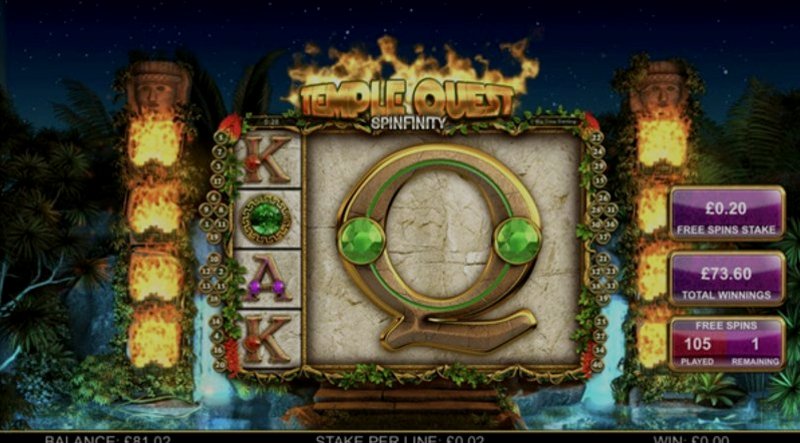 Play Temple Quest Spinfinity by Big Time Gaming at 1Win Casino