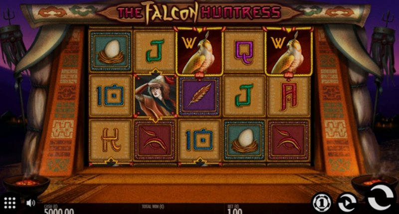 Play The Falcon Huntress by Thunderkick at 1Win Casino