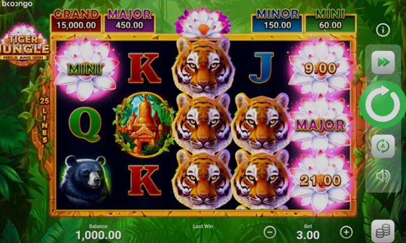 Play Tiger Jungle by 3 Oaks Gaming at 1Win Casino