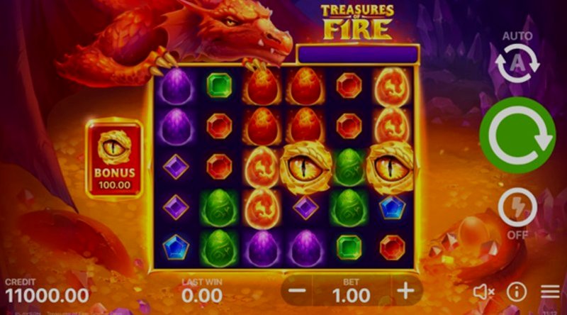 Play Treasures Of Fire: Scatter Pays by Playson at 1Win Casino