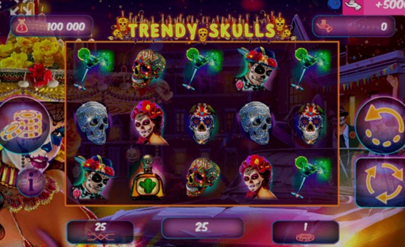 Play Trendy Skulls by Mrslotty at 1Win Casino