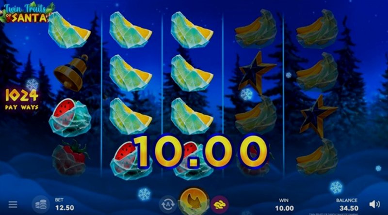 Play Twin Fruits of Santa by Mascot Gaming at 1Win Casino