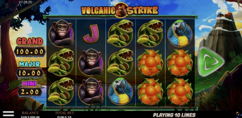 Play Volcanic Strike by Relax at 1Win Casino