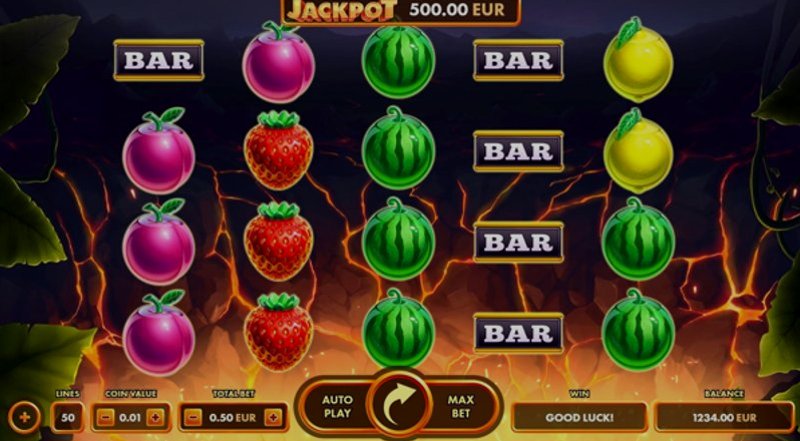 Play Volcano Fruits by Netgame at 1Win Casino