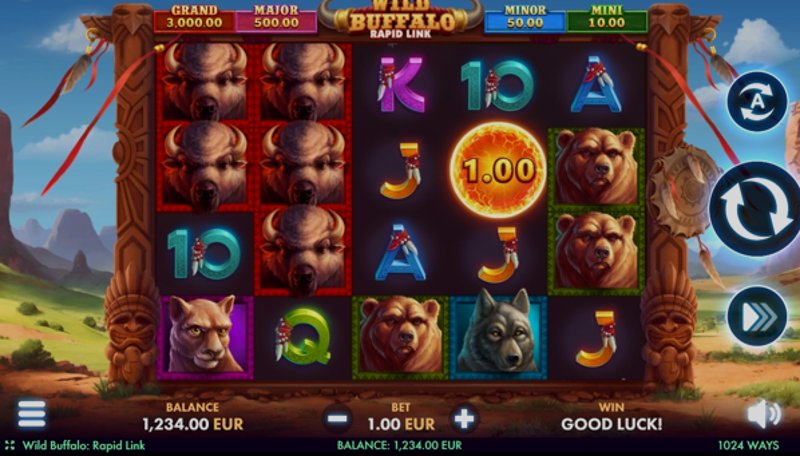 Play Wild Buffalo: Rapid Link by Netgame at 1Win Casino