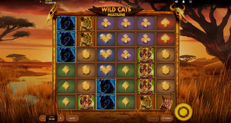 Play Wild Cats Multiline by Redtiger at 1Win Casino