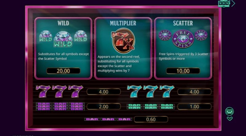 Play Wild Diamond 7x by Booming at 1Win Casino