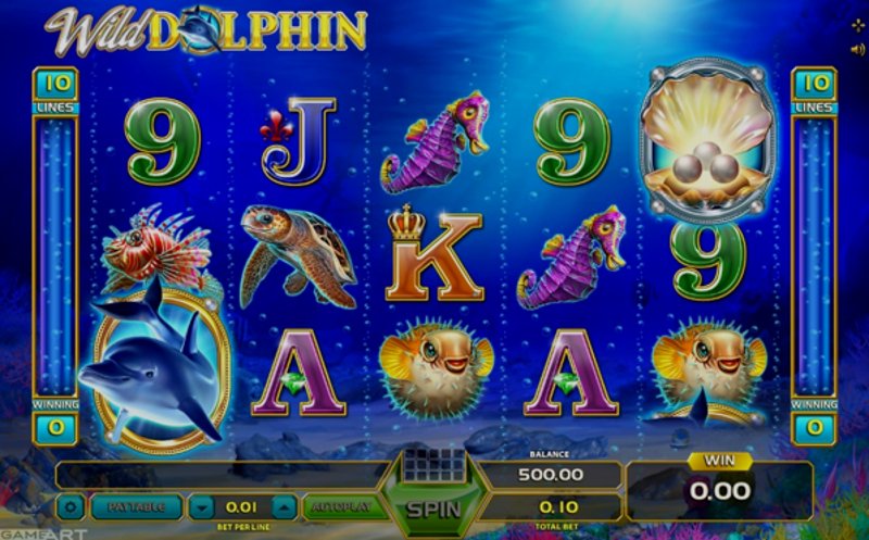 Play Wild Dolphin by Gameart at 1Win Casino