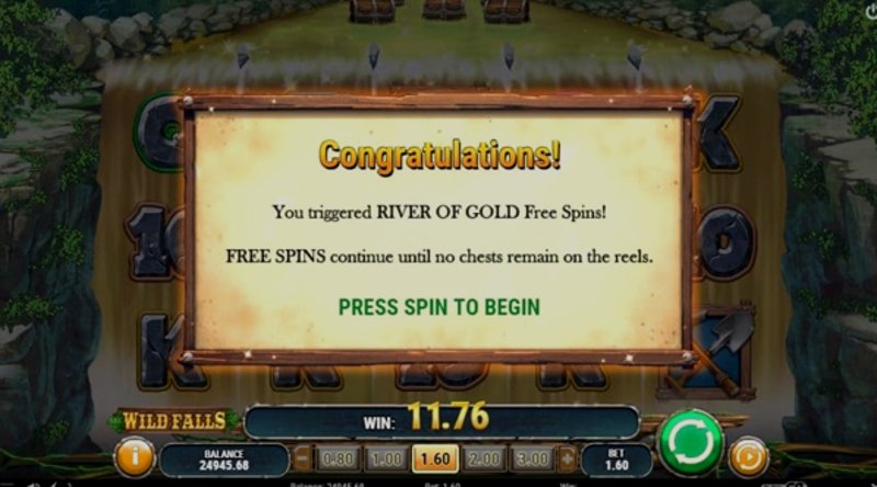 Play Wild Falls by Playn Go at 1Win Casino