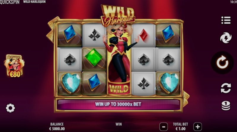 Play Wild Harlequin by Quickspin at 1Win Casino