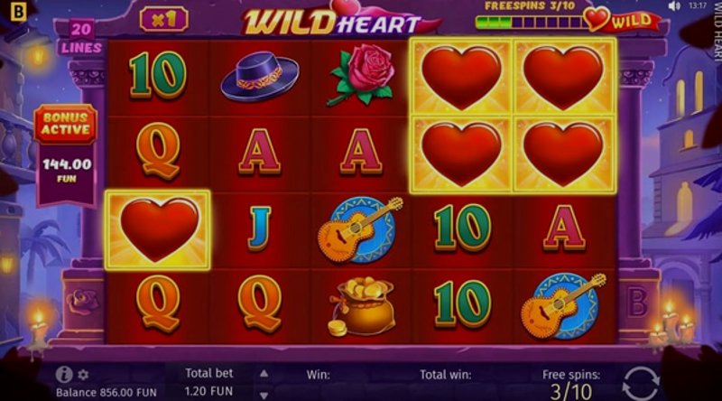 Play Wild Heart by Bgaming at 1Win Casino