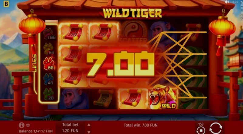 Play Wild Tiger by Funky Games at 1Win Casino