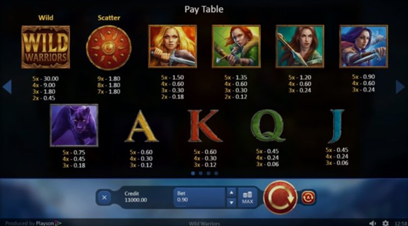 Play Wild Warriors by Playson at 1Win Casino