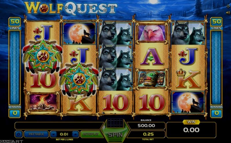 Play Wolf Quest by Gameart at 1Win Casino