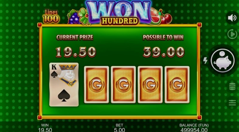 Play Won Hundred by Gamzix at 1Win Casino